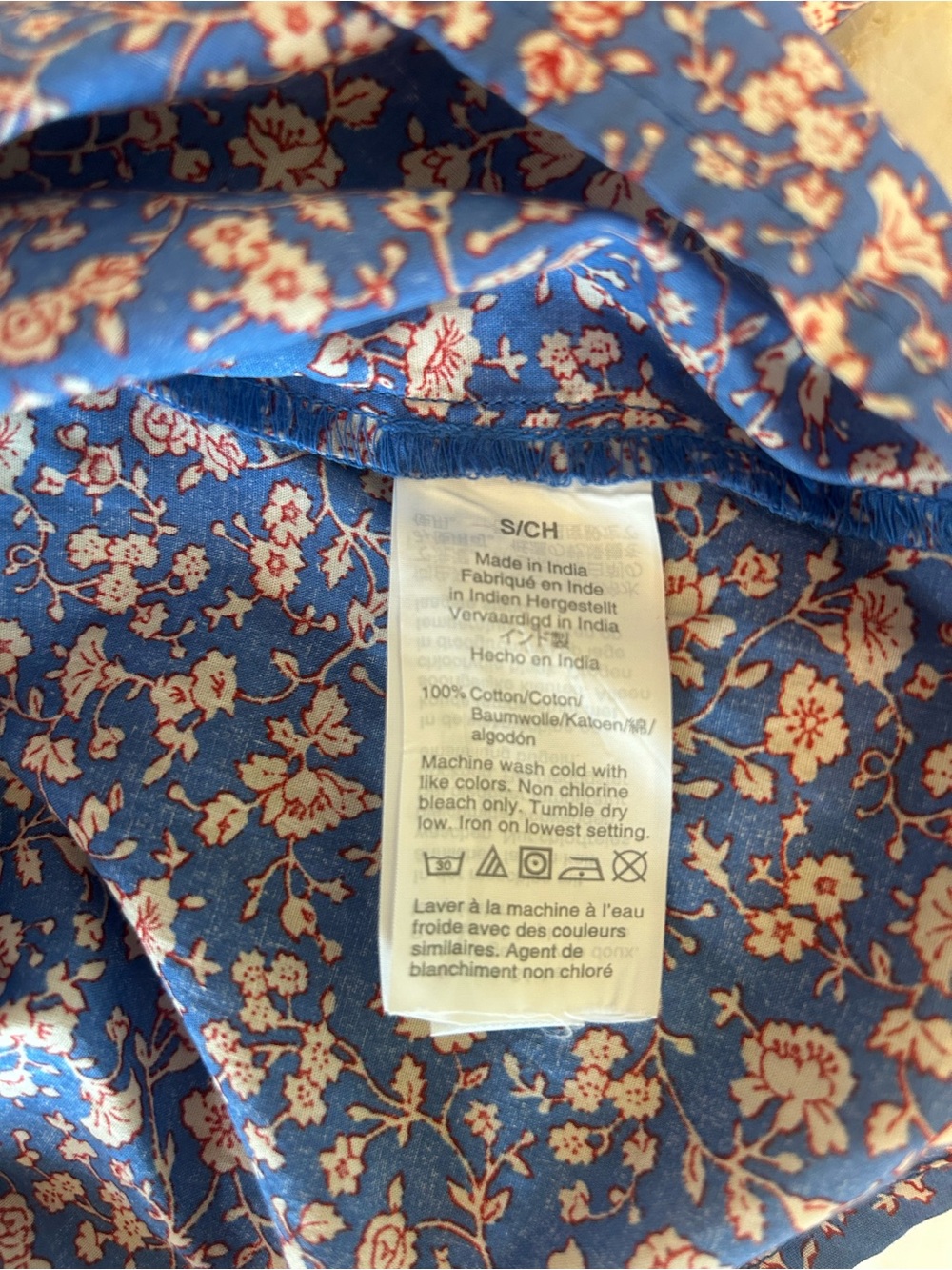 NWT Madewell Blue Floral Puff Sleeve Blouse - Picture 4 of 4
